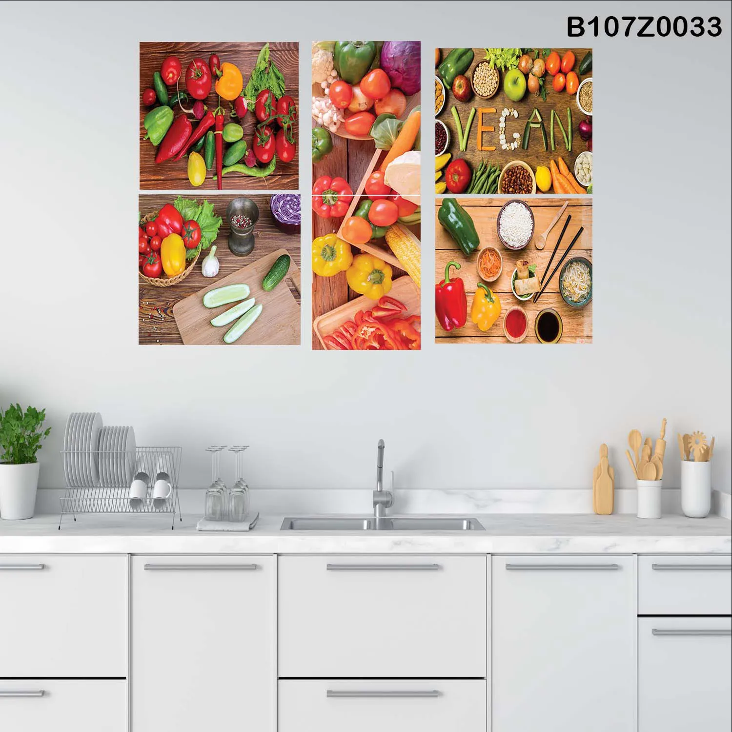 Six Piece Painting , 4 Squares with 2 Rectangles