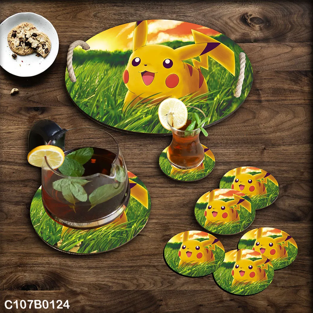 Circular Tray set , Seven Plates