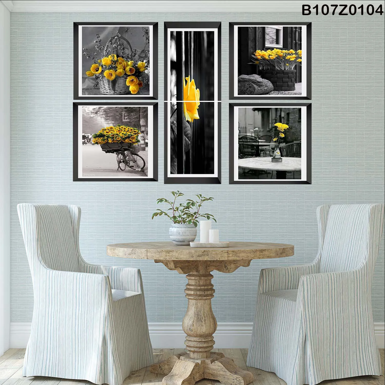 Six Piece Painting , 4 Squares with 2 Rectangles