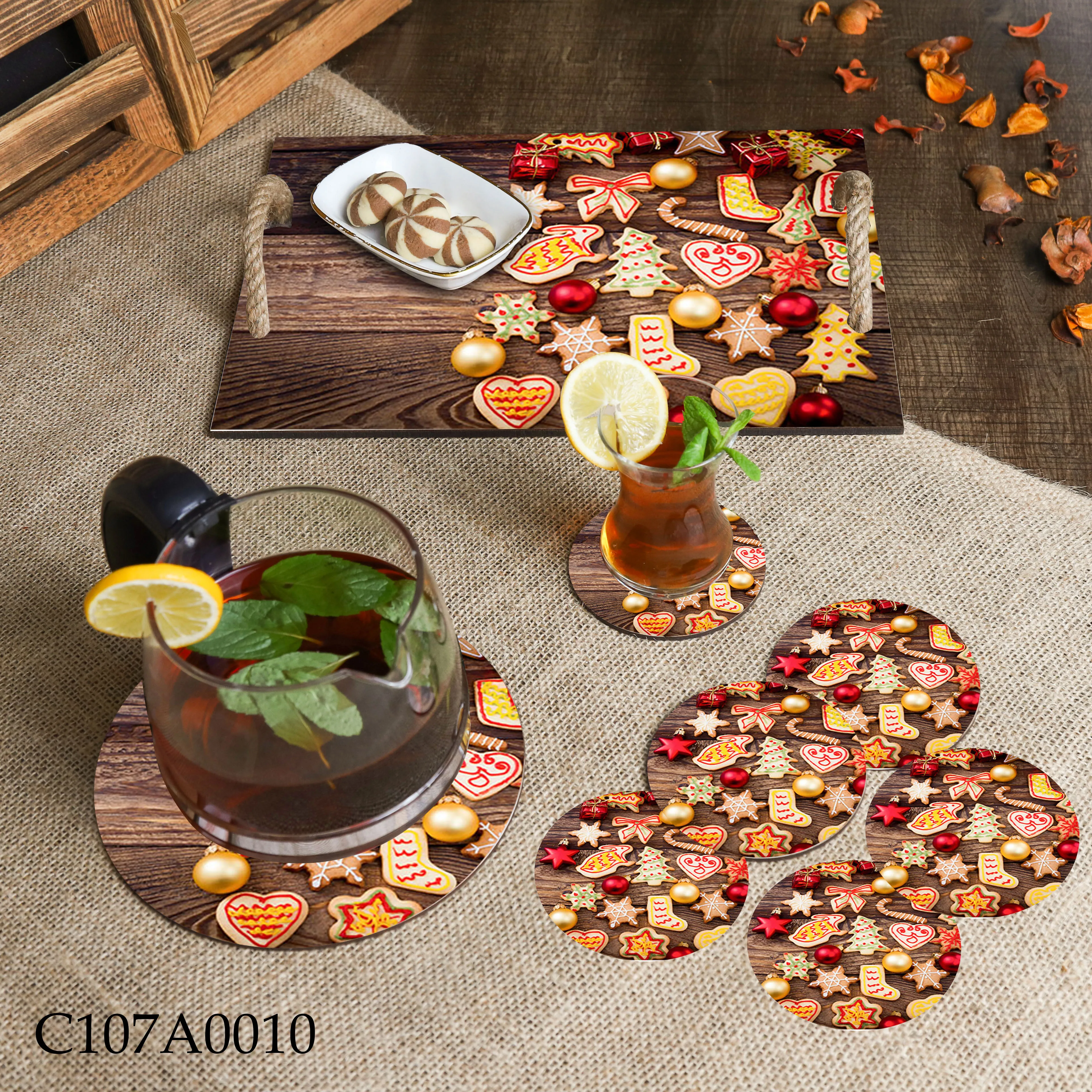 Rectangular Tray set , Seven Plates