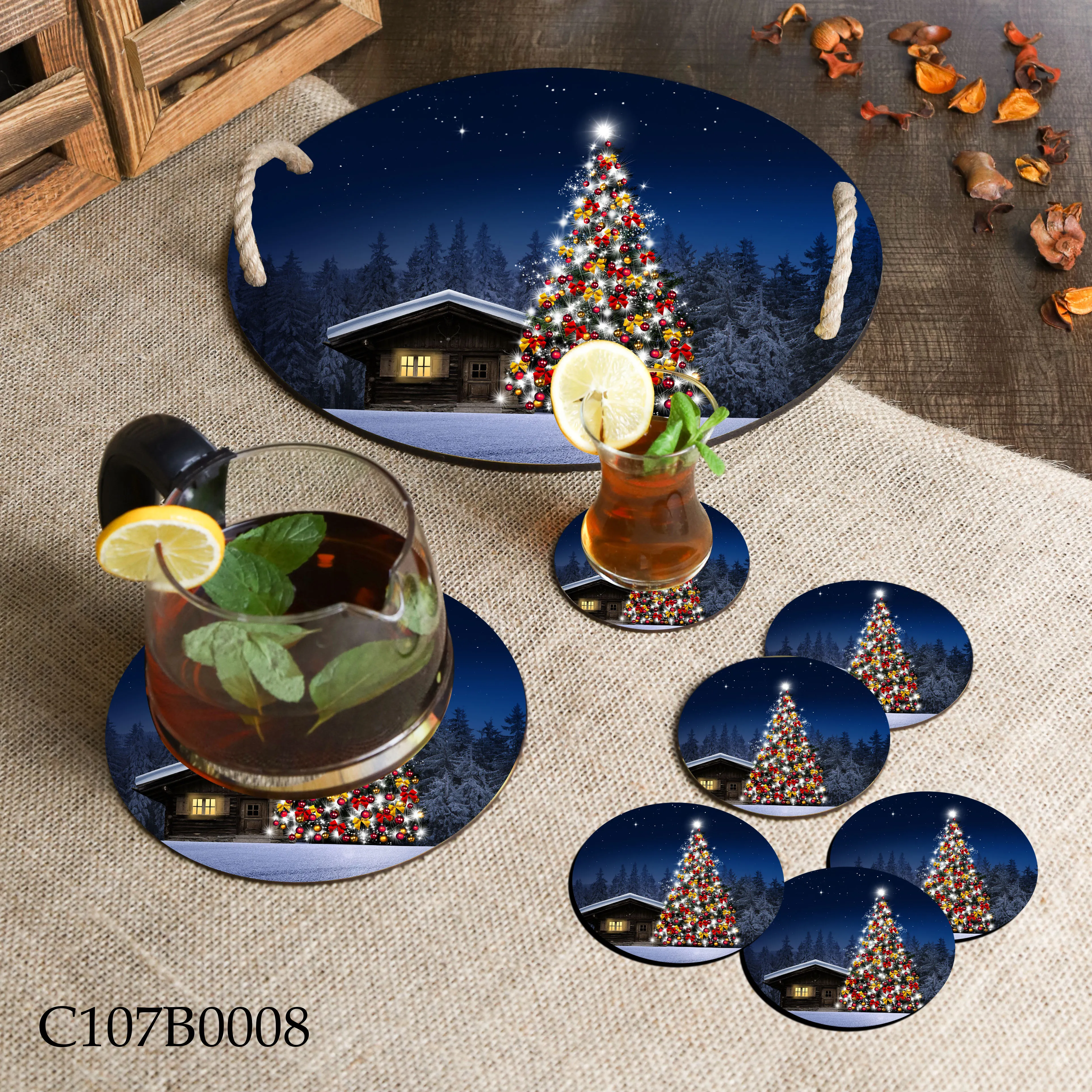 Circular Tray set , Seven Plates