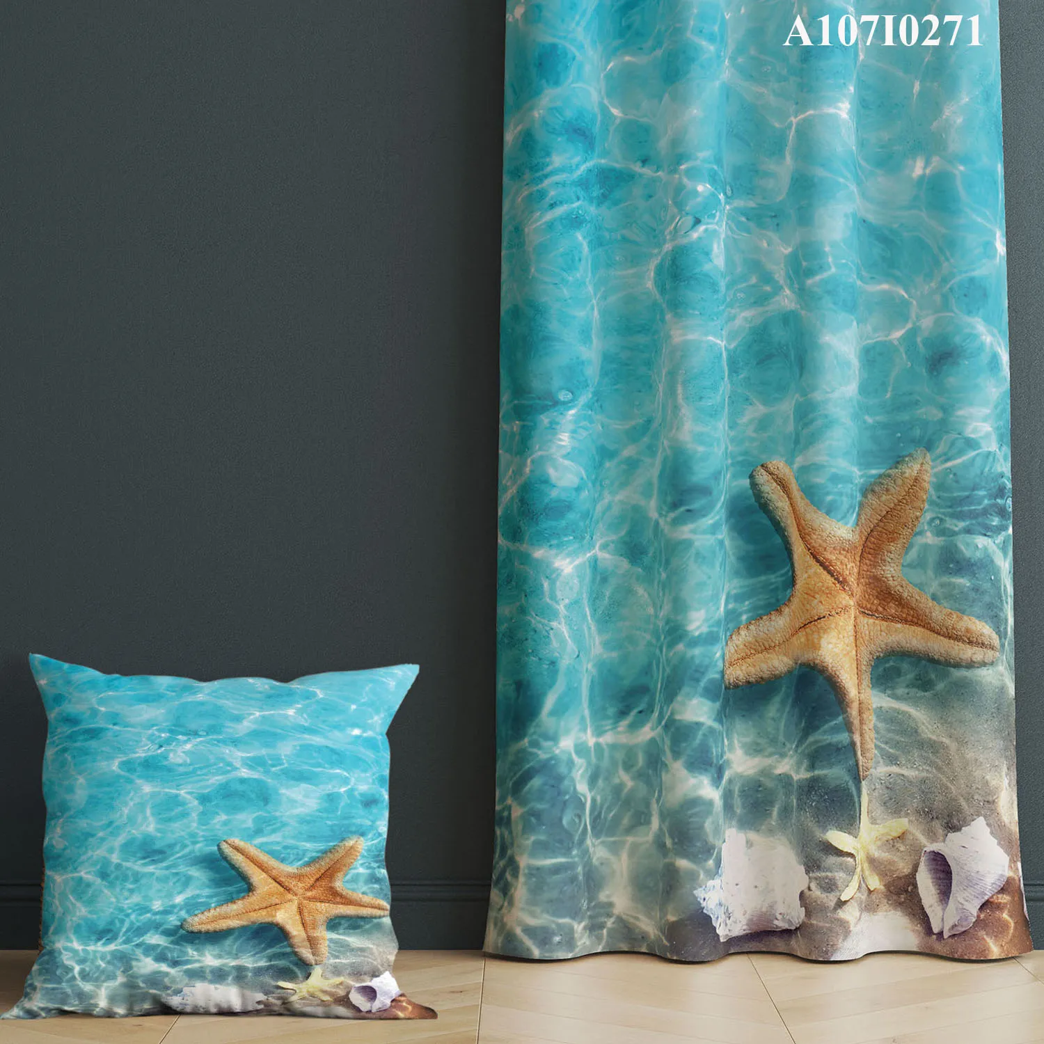 One Side Curtain with Pillow Cover Set, Single Curtain with Cushion Case