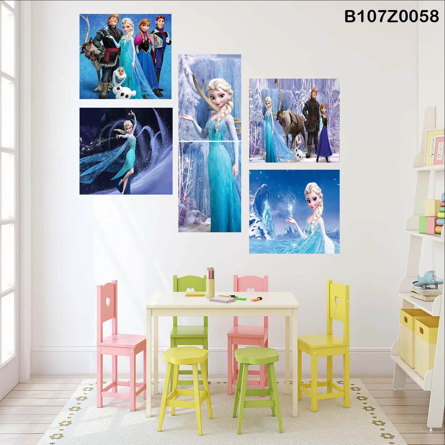 Six Piece Painting , 4 Squares with 2 Rectangles